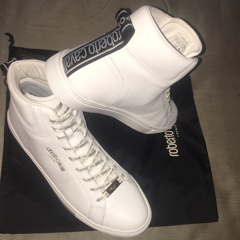 $499 Roberto Cavalli Sport Leather Sneaker
